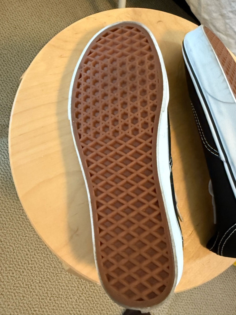 Vans Black and White Canvas Low-Top Sneakers - Picture 5 of 6